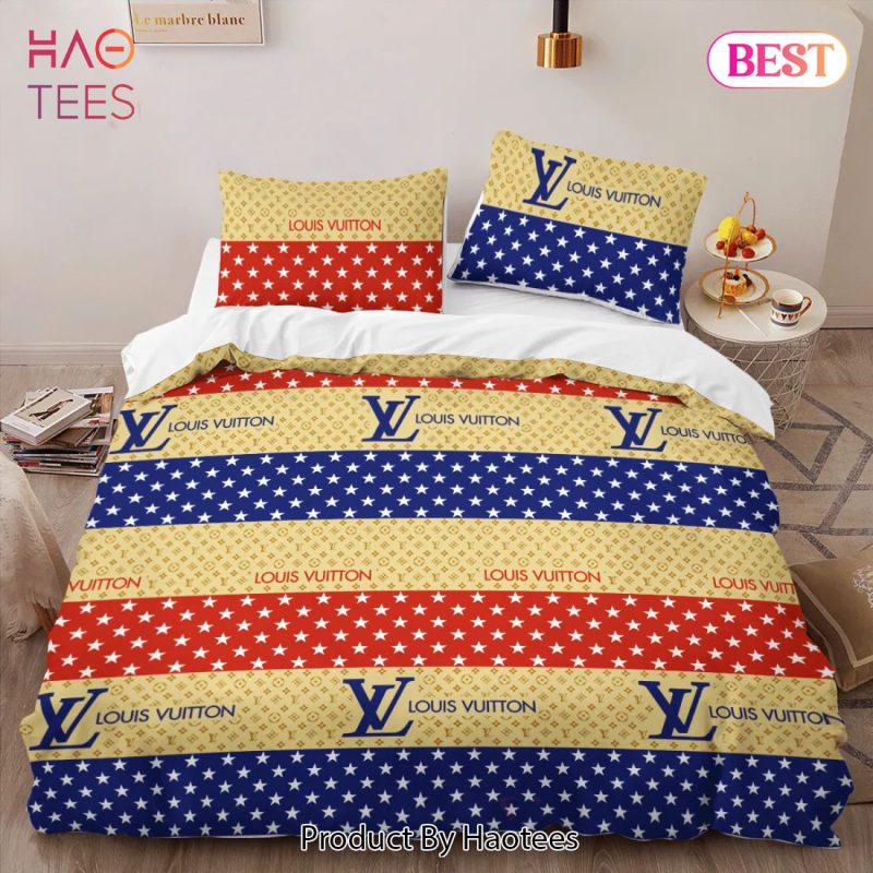 Louis Vuitton Colorful Luxury Brand High-End Bedding Set LV Home Decor