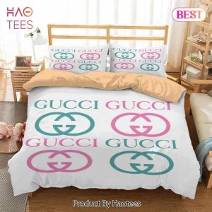 Gucci White Color Fashion Luxury Brand Bedding Set Home Decor