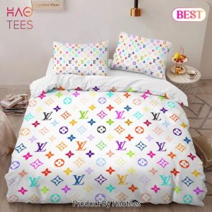 Louis Vuitton Colorful Limited Edition Luxury Brand Bedding Set Bedspread Duvet Cover Set Home Decor
