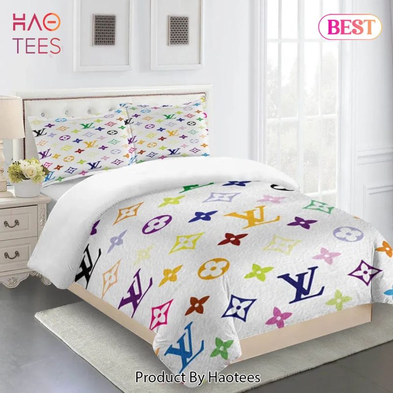 Louis Vuitton Colorful Luxury Brand Limited Fashion Premium Bedding Set Home Decor