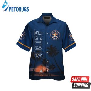 Houston Astros MLB Coconut Summer Beach Short Sleeve Button Up Hawaiian Shirt