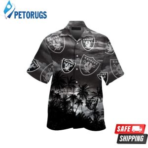 NFL Las Vegas Raiders Coconut Short Sleeve Button Up Tropical Hawaiian Shirt