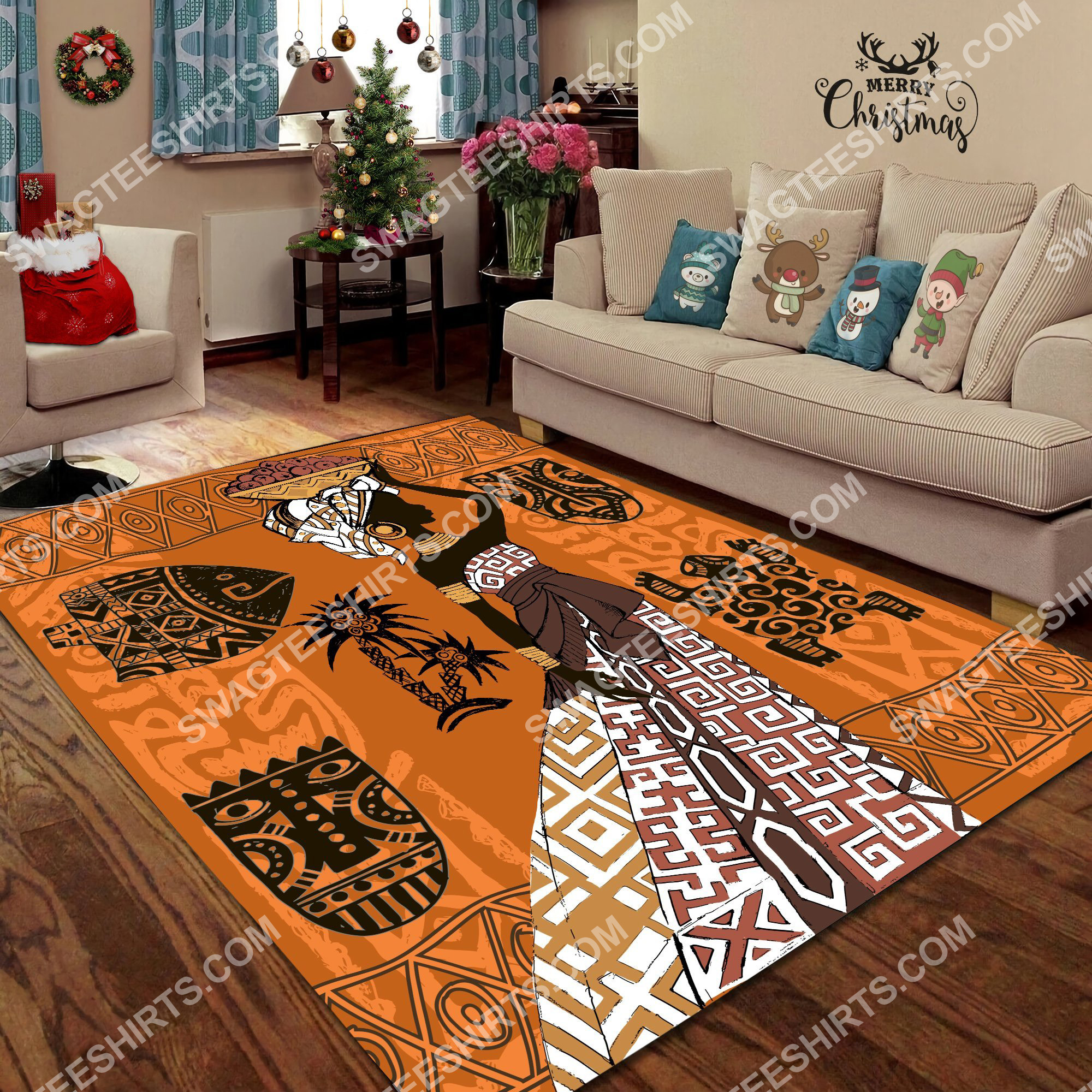 africa lady vintage all over printed rug 2(1)